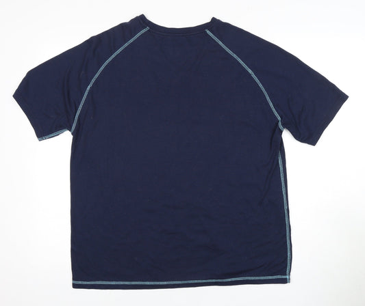 WORKWEAR Men's Blue XL Short Sleeve Crew Neck T-Shirt