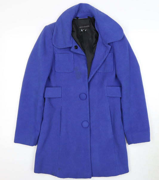 Womens UK Size 10 Marks and Spencer Blue Overcoat