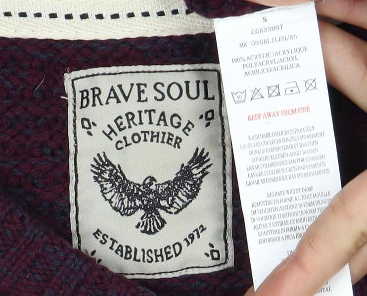 Brave Soul Men's Multicoloured S Pullover Jumper