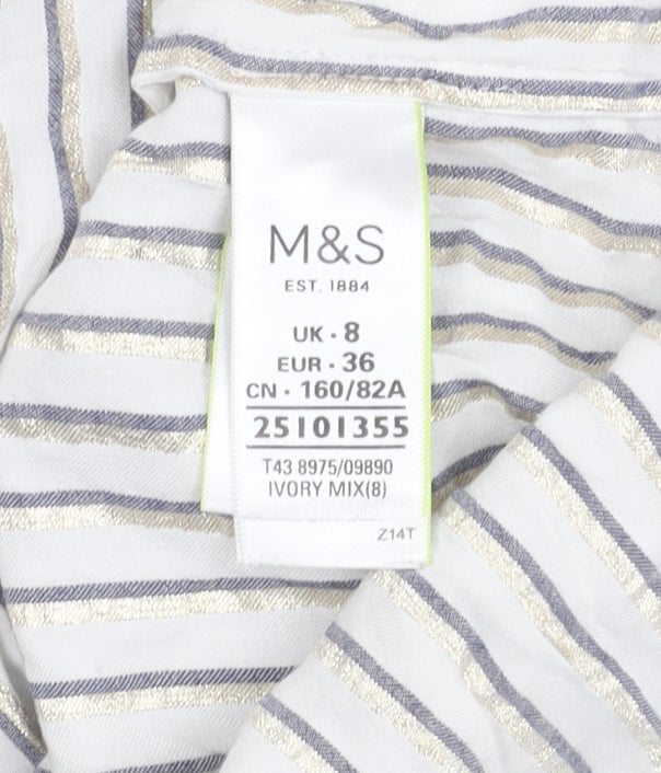 Womens UK Size 8 Marks and Spencer Ivory Basic Blouse