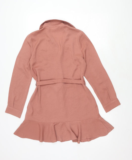 Miss Selfridge Women Pink Shirt Dress UK 8 Petites