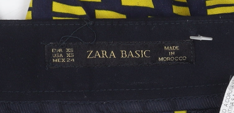 Zara Basic Women's Multicoloured Geometric Trousers XS