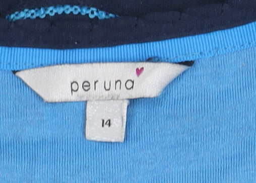 Womens UK Size 14 Marks and Spencer Blue Basic Blouse