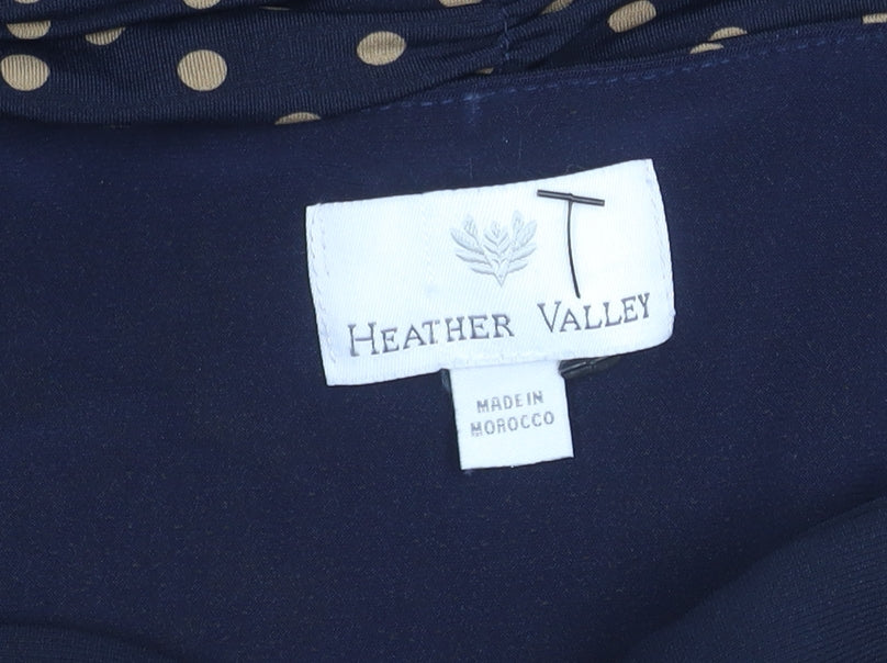 Heather Valley Women's Blue Polka Dot Dress 12