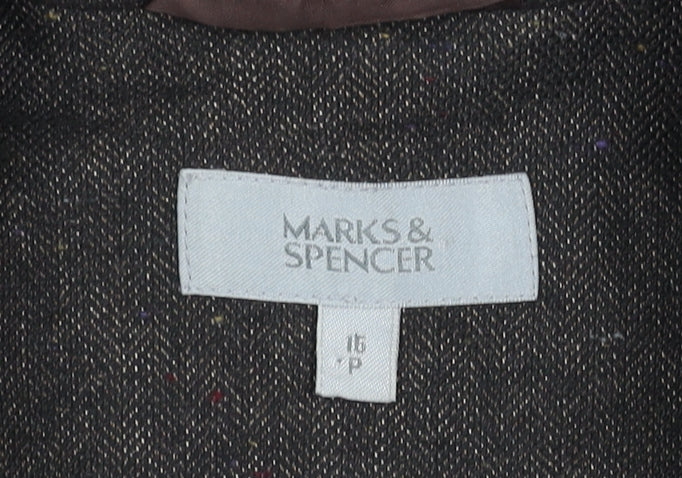 Marks and Spencer Women's Petite Blazer, Size 16, Brown