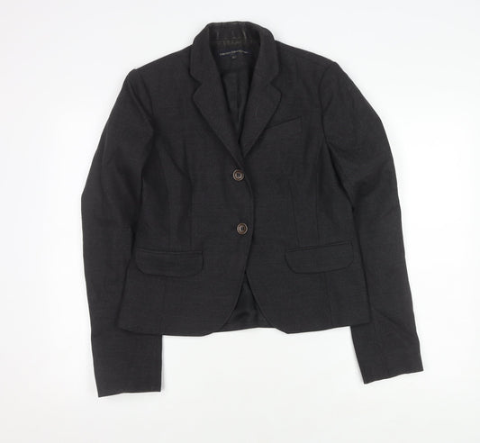 Additional front view of French Connection Women's Black Blazer, size 12, Classic Wool