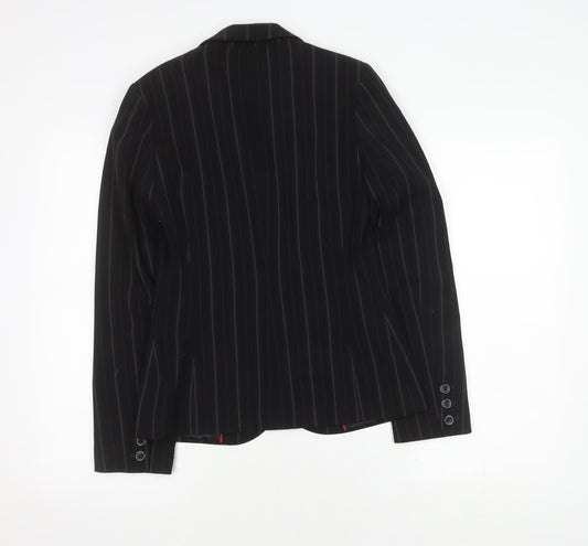 New Look Women's Black Pinstripe Blazer, Size S