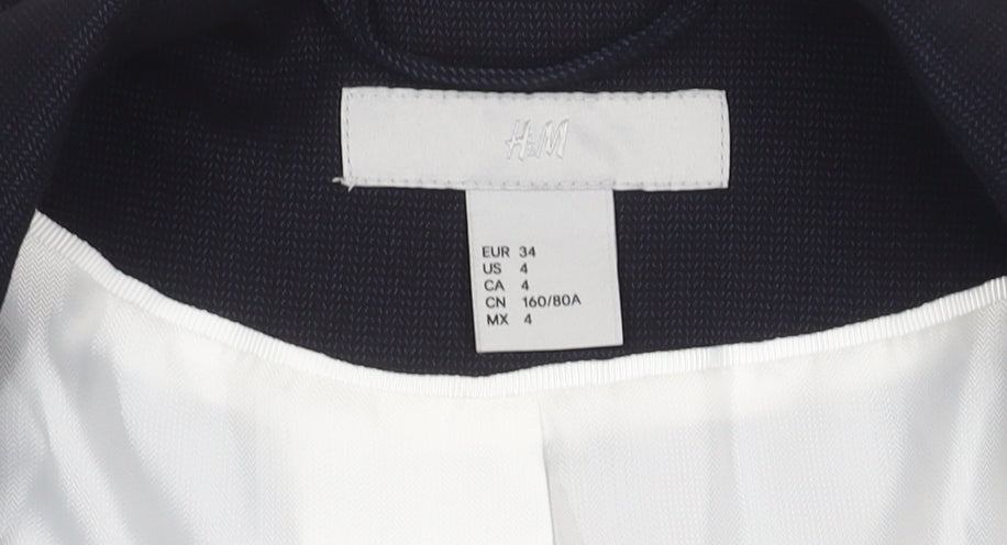 H&M Women's Black Suit Jacket Size 6 Regular Fit