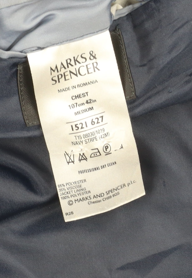 Mens UK Size 42 Marks and Spencer Regular Blue Suit Jacket