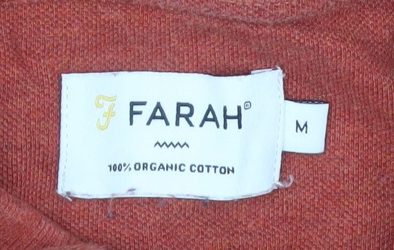 Farah Men's Orange Polo Shirt M Short Sleeve Cotton