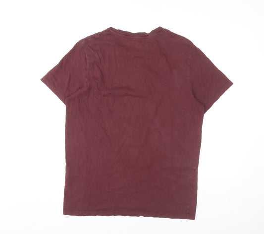 Jack & Jones Men's Red Graphic Print T-Shirt - Medium