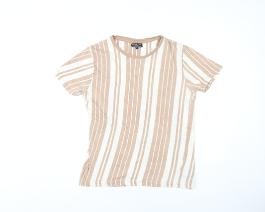 Womens UK Size M Brave Soul Beige Basic T-Shirt