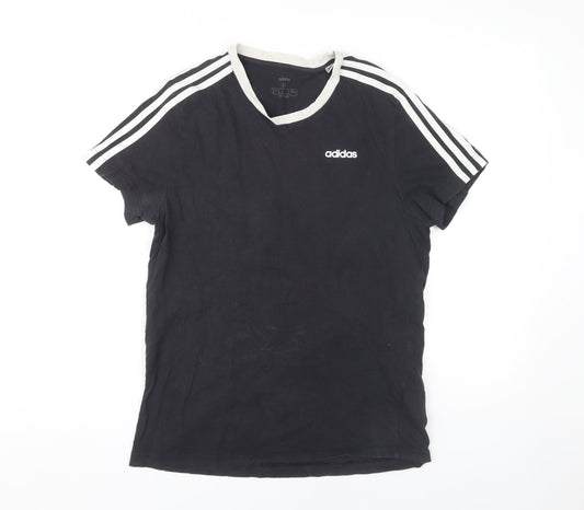 Additional front view of Adidas Men's Black Medium Crew Neck T-Shirt