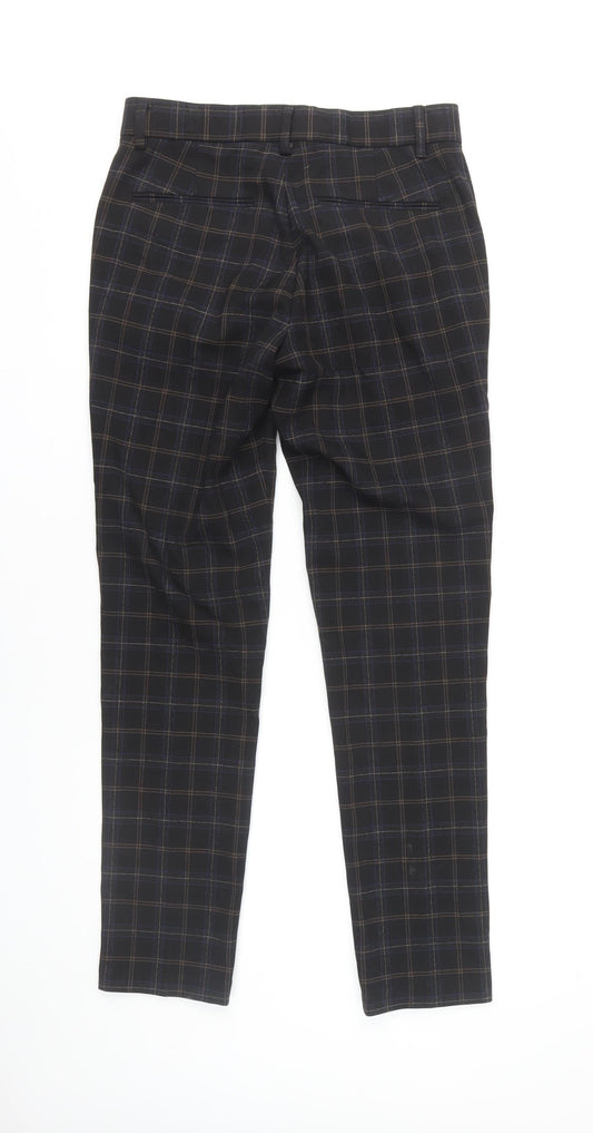 Asos Design Men's Black Check Trousers, Size 30