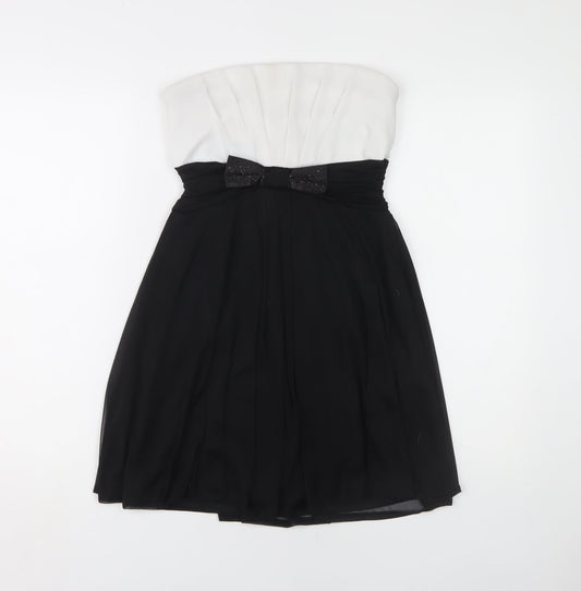 Jane Norman Women’s Black and White Strapless Dress