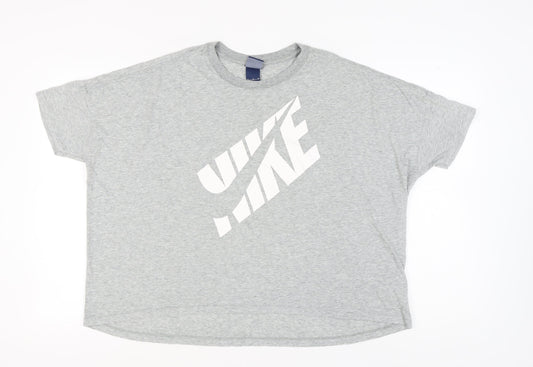 Additional front view of Nike unisex grey t-shirt xl casual crew neck