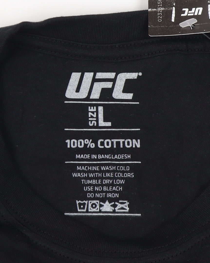 UFC Men's Black Cotton London Graphic T-Shirt Size L