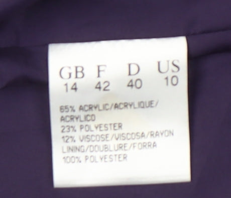 Jacques Vert Women's Purple Blazer, Size 14, Lined