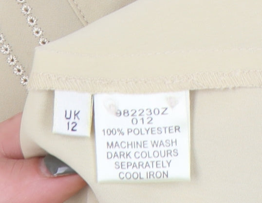 Womens UK Size 12 Viyella Beige Blouse