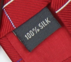 Austin Reed Men's Red Checked Silk Tie