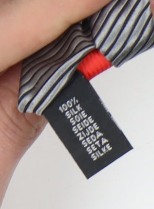 Michaelis Men's Black Striped Silk Tie One Size