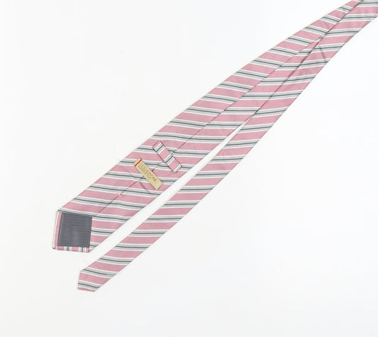 Marks and Spencer Men's Pink Striped Silk Tie