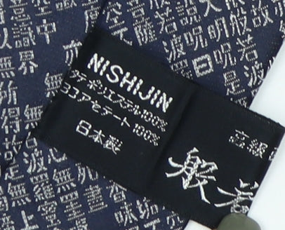NISHIJIN Blue Polyester Men's Tie
