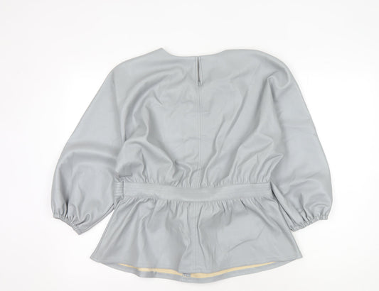 Womens UK Size 8 YAYA Grey Basic Blouse