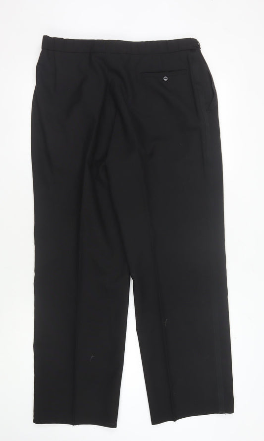 Mens UK Size 40 St Michael Dress Pants Black Trousers
