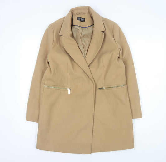 Womens UK Size 10 Topshop Beige Overcoat