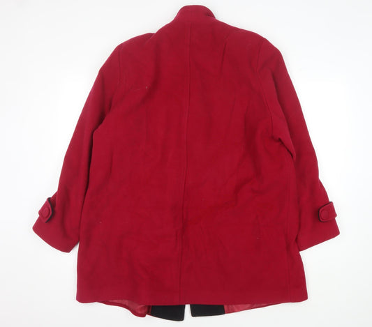Womens UK Size 16 Kesta London Red Pea Coat
