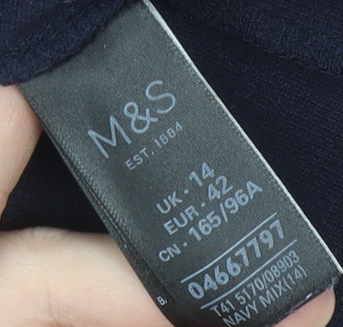 Womens UK Size 14 Marks and Spencer Blue Basic T-Shirt