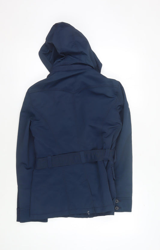 Laura Ashley Women's Blue Hooded Parka Jacket Size 12