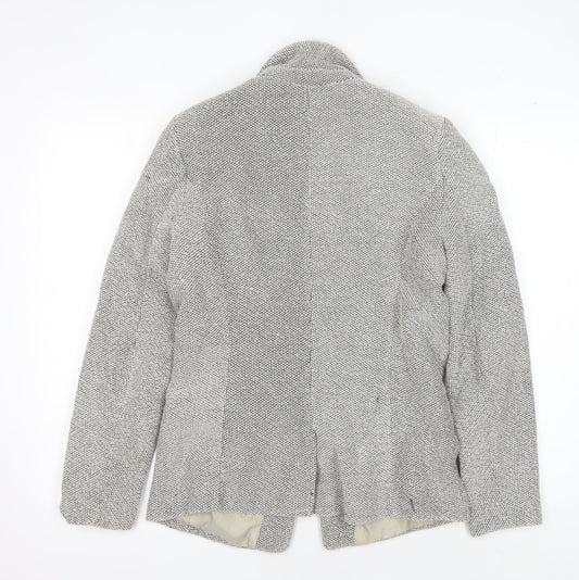 H&M Women's Grey Blazer, Size 14, One-Button, Cotton