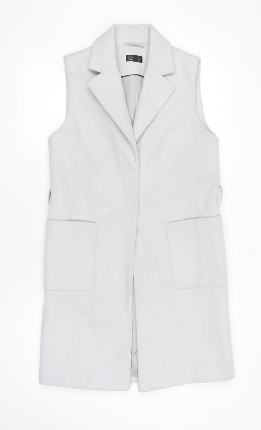 Topshop Women's White Long Waistcoat Size 8