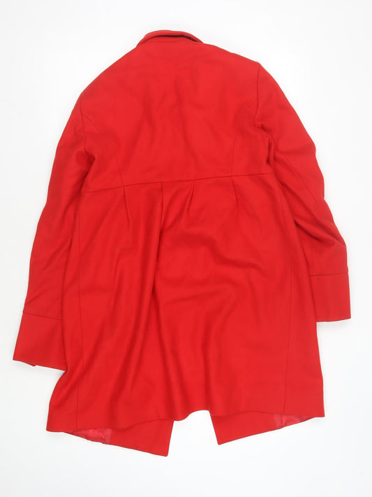 French Connection Women's Red Wool Pea Coat Size 10