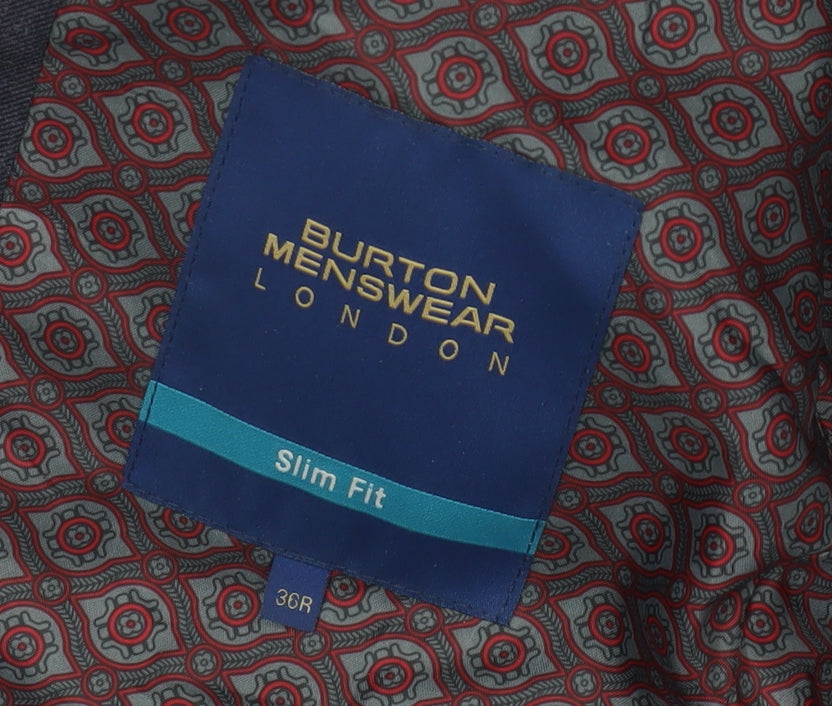 Mens UK Size 36 Burton Regular Blue Suit Jacket
