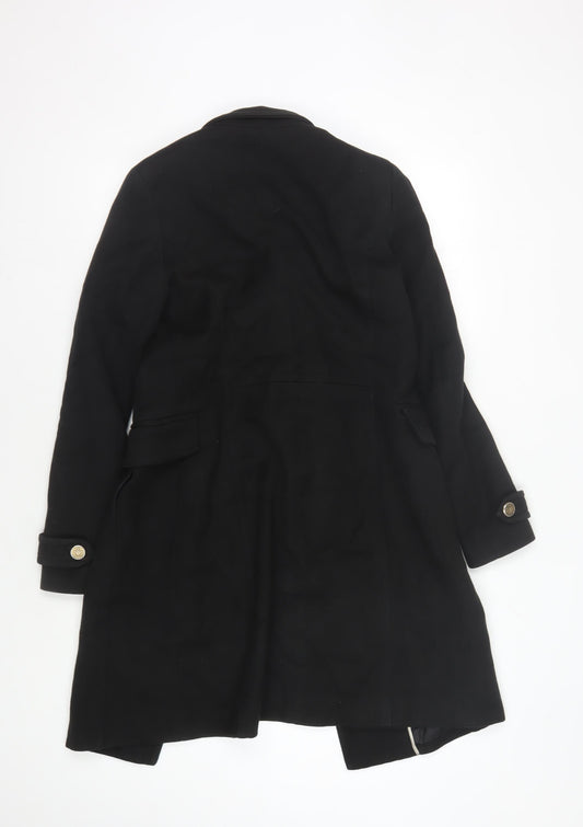 Mango Black Unisex Pea Coat, S, Casual Autumn/Winter Wear