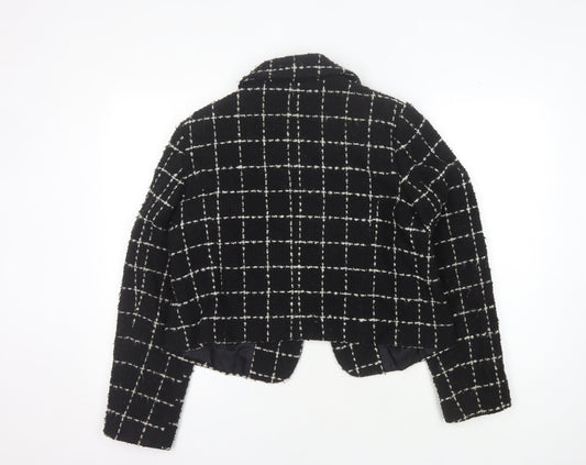 Marks & Spencer Women's Black Check Cropped Jacket