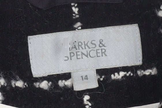 Marks & Spencer Women's Black Check Cropped Jacket