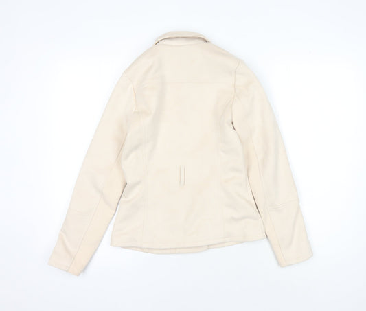 River Island Teens Beige Motorcycle Jacket Size 12