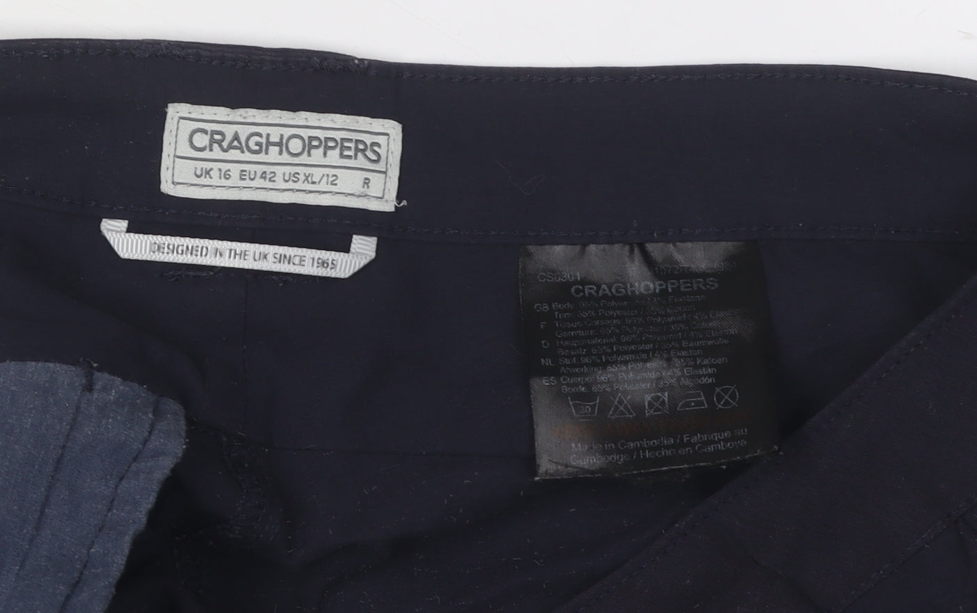 Craghoppers Men's Black XL Trousers for Hiking and Walking