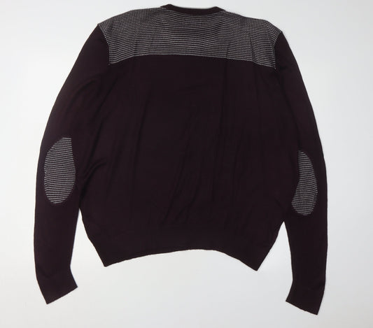 Jeff Banks Men's Purple Crew Neck Pullover Jumper L