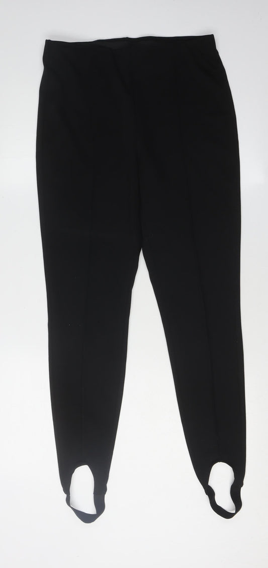 Womens UK Size M H&M Regular Fit Black Trousers