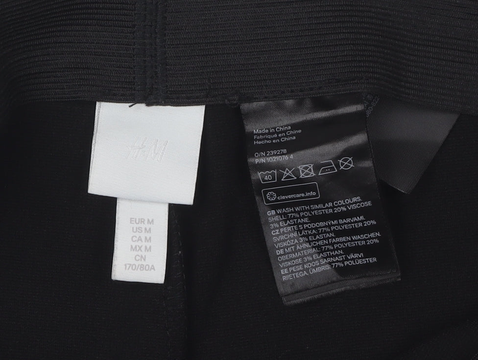 Womens UK Size M H&M Regular Fit Black Trousers