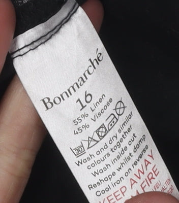 Womens UK Size 16 Bonmarché Classic Fit Capri Black Trousers