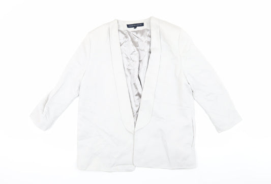 Additional front view of French Connection Women's Ivory Blazer, size 16, Regular Lined