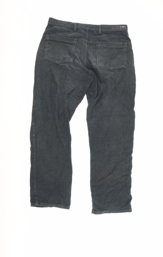 Next Men's Grey Relaxed Trousers - Size 34