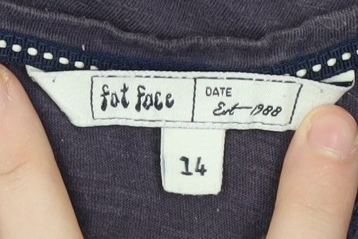 Womens UK Size 14 Fat Face Purple Basic T-Shirt