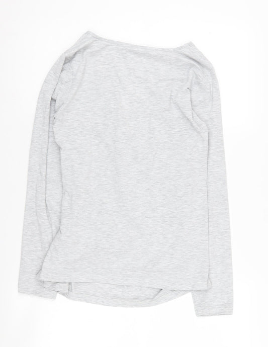 Womens UK Size M Marks and Spencer Grey Wrap Blouse